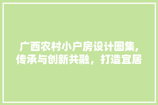 广西农村小户房设计图集,传承与创新共融，打造宜居乡村新风尚