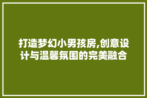 打造梦幻小男孩房,创意设计与温馨氛围的完美融合