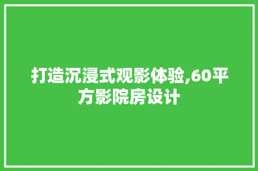打造沉浸式观影体验,60平方影院房设计