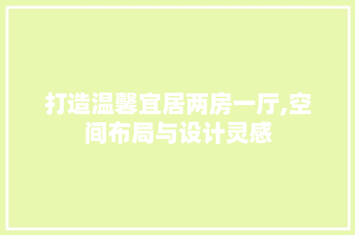 打造温馨宜居两房一厅,空间布局与设计灵感