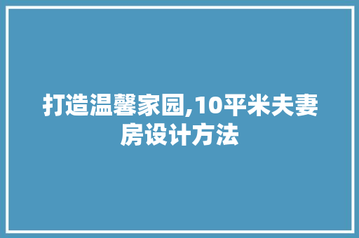 打造温馨家园,10平米夫妻房设计方法