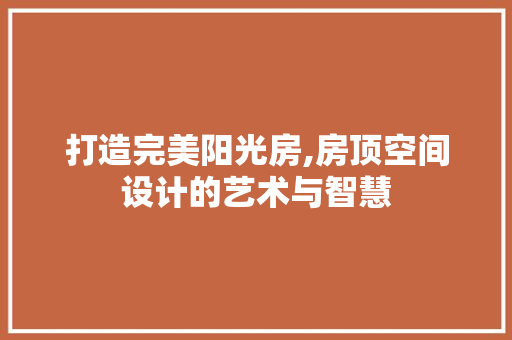 打造完美阳光房,房顶空间设计的艺术与智慧