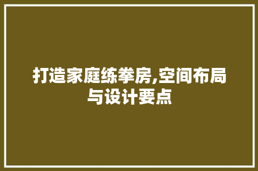 打造家庭练拳房,空间布局与设计要点