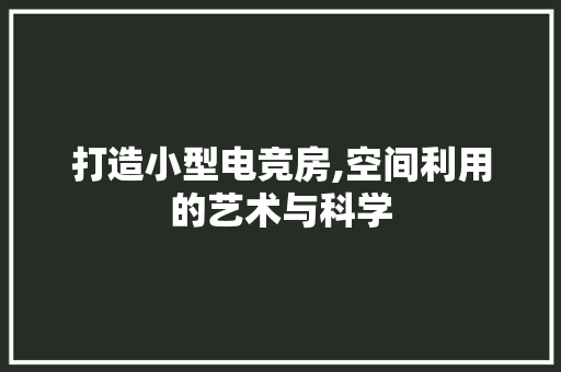 打造小型电竞房,空间利用的艺术与科学