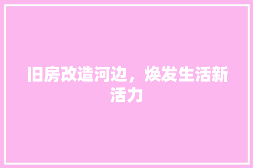 旧房改造河边，焕发生活新活力