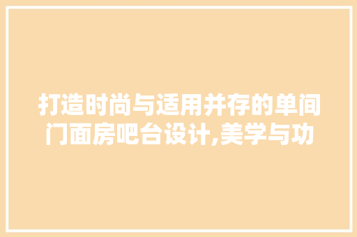 打造时尚与适用并存的单间门面房吧台设计,美学与功能的完美融合