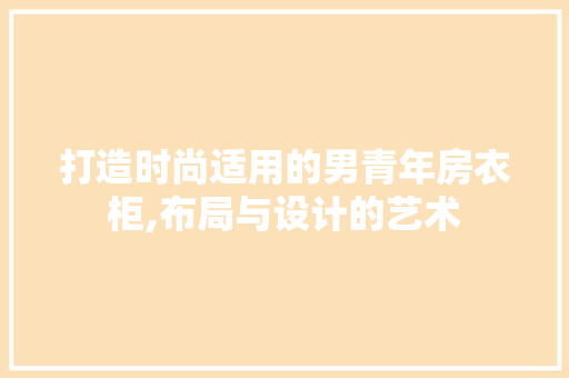 打造时尚适用的男青年房衣柜,布局与设计的艺术