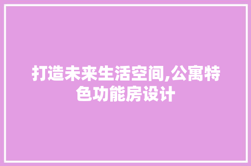 打造未来生活空间,公寓特色功能房设计
