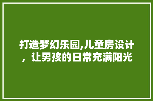 打造梦幻乐园,儿童房设计，让男孩的日常充满阳光