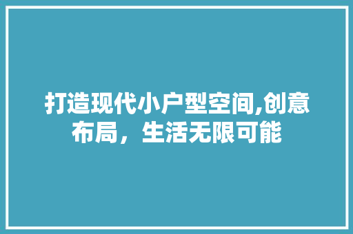 打造现代小户型空间,创意布局，生活无限可能
