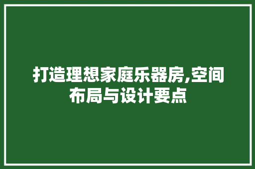 打造理想家庭乐器房,空间布局与设计要点