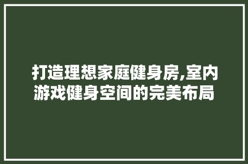 打造理想家庭健身房,室内游戏健身空间的完美布局
