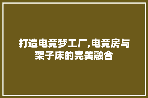 打造电竞梦工厂,电竞房与架子床的完美融合