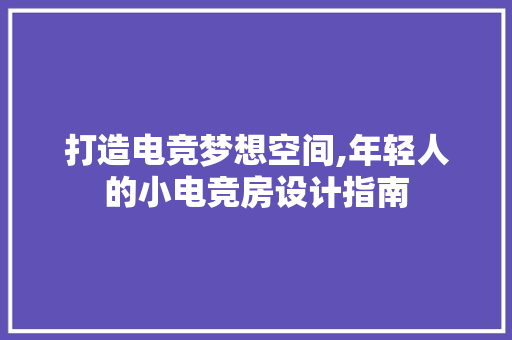 打造电竞梦想空间,年轻人的小电竞房设计指南