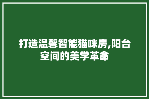 打造温馨智能猫咪房,阳台空间的美学革命