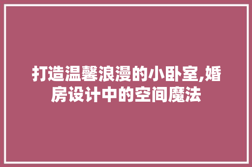 打造温馨浪漫的小卧室,婚房设计中的空间魔法
