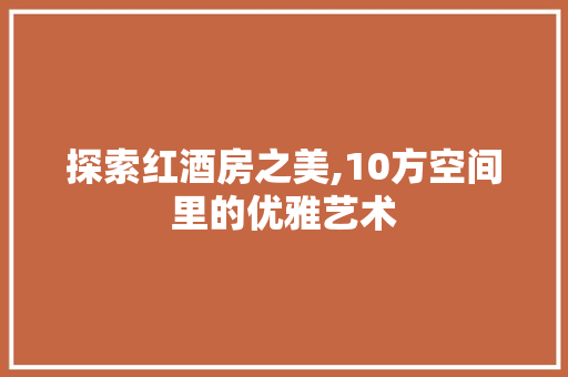探索红酒房之美,10方空间里的优雅艺术