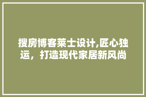 搜房博客莱士设计,匠心独运，打造现代家居新风尚
