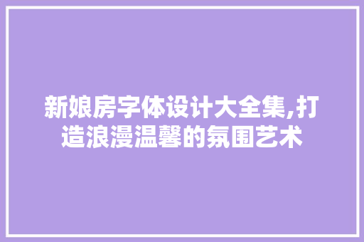 新娘房字体设计大全集,打造浪漫温馨的氛围艺术