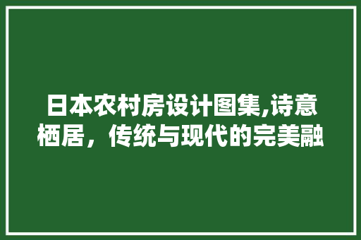 日本农村房设计图集,诗意栖居，传统与现代的完美融合