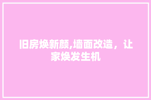 旧房焕新颜,墙面改造，让家焕发生机