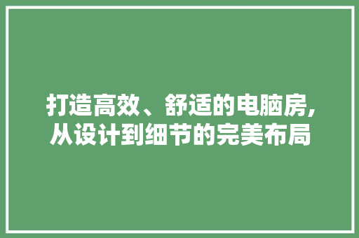 打造高效、舒适的电脑房,从设计到细节的完美布局