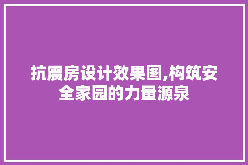 抗震房设计效果图,构筑安全家园的力量源泉