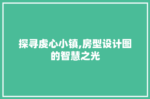 探寻虔心小镇,房型设计图的智慧之光