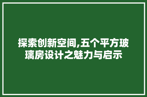 探索创新空间,五个平方玻璃房设计之魅力与启示