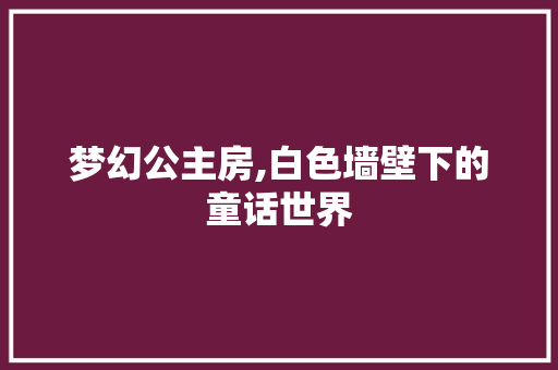 梦幻公主房,白色墙壁下的童话世界