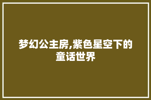 梦幻公主房,紫色星空下的童话世界