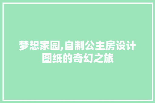 梦想家园,自制公主房设计图纸的奇幻之旅