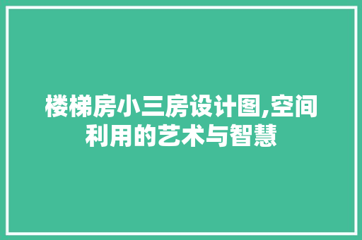 楼梯房小三房设计图,空间利用的艺术与智慧
