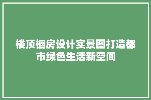 楼顶橱房设计实景图打造都市绿色生活新空间