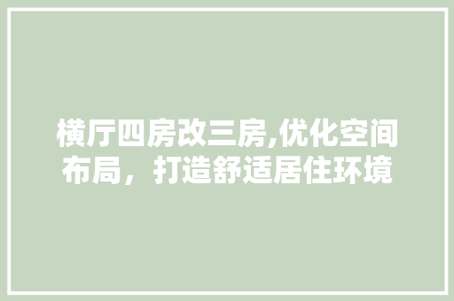 横厅四房改三房,优化空间布局，打造舒适居住环境