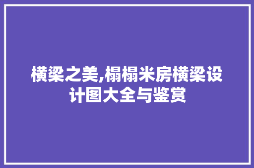 横梁之美,榻榻米房横梁设计图大全与鉴赏