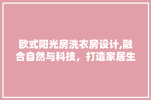 欧式阳光房洗衣房设计,融合自然与科技，打造家居生活新境界