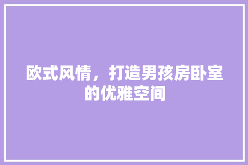 欧式风情，打造男孩房卧室的优雅空间