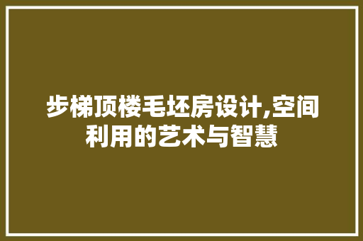 步梯顶楼毛坯房设计,空间利用的艺术与智慧