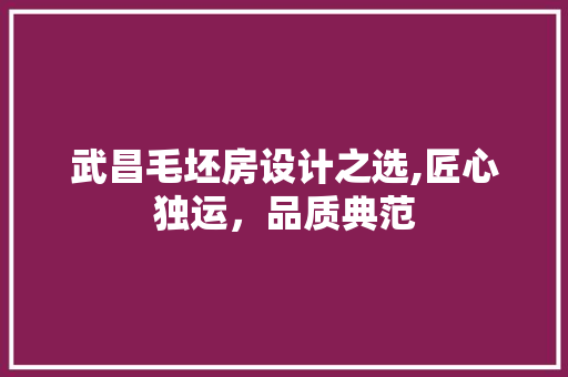 武昌毛坯房设计之选,匠心独运，品质典范