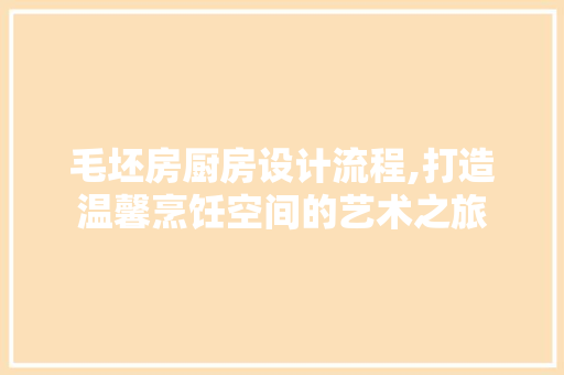 毛坯房厨房设计流程,打造温馨烹饪空间的艺术之旅