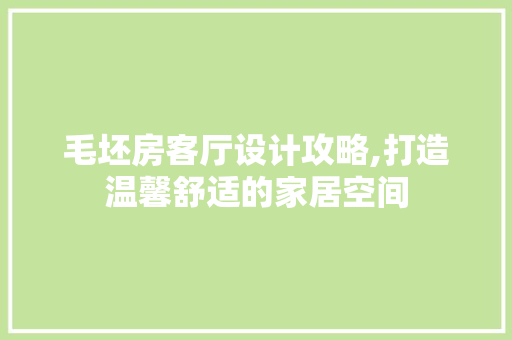毛坯房客厅设计攻略,打造温馨舒适的家居空间