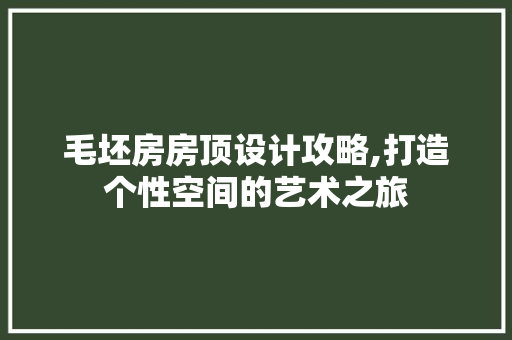 毛坯房房顶设计攻略,打造个性空间的艺术之旅