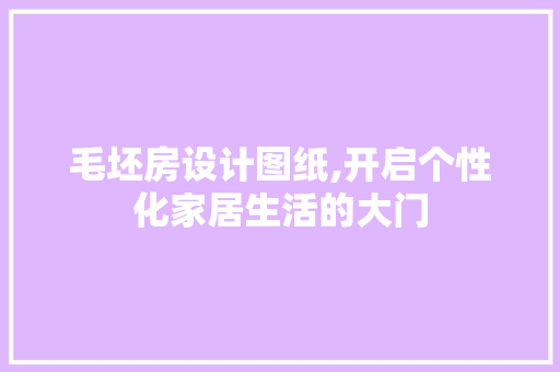 毛坯房设计图纸,开启个性化家居生活的大门