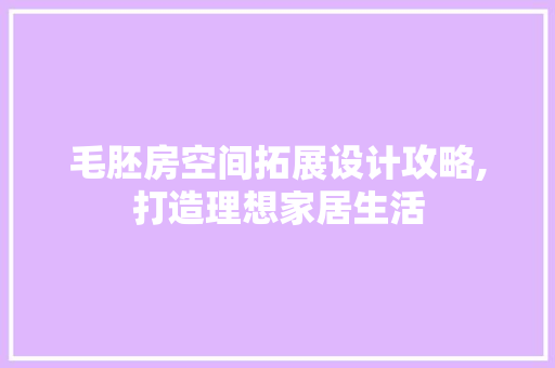 毛胚房空间拓展设计攻略,打造理想家居生活