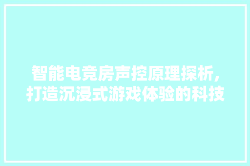 智能电竞房声控原理探析,打造沉浸式游戏体验的科技方法