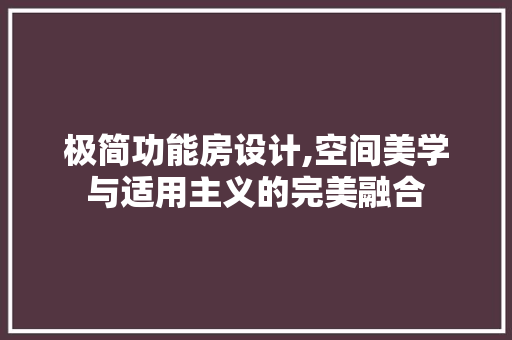 极简功能房设计,空间美学与适用主义的完美融合