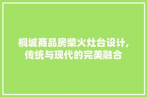 桐城商品房柴火灶台设计,传统与现代的完美融合