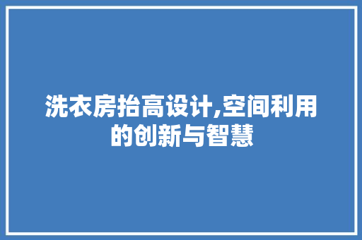 洗衣房抬高设计,空间利用的创新与智慧