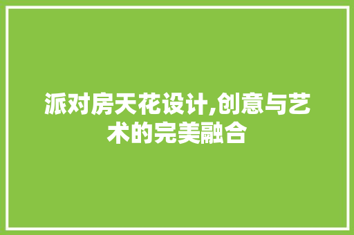 派对房天花设计,创意与艺术的完美融合